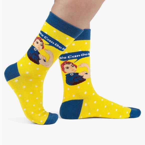 Lavley Socks “We Can Do It” Rosie the Riveter Novelty Socks NEW - Picture 2 of 5